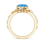 Rosec Jewels-IGI Certified 3 Carat Oval Shaped Lab Grown Blue Diamond Vine Engagement Ring