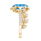 Rosec Jewels-IGI Certified 3 Carat Oval Shaped Lab Grown Blue Diamond Vine Engagement Ring