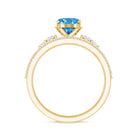 Rosec Jewels-2 Carat Lab Grown Blue Diamond Oval Wedding Ring Set with IGI Certified