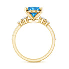 Rosec Jewels-3 Carat Oval Shaped Lab Grown Blue Diamond Wedding Ring Set with IGI Certificate