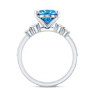 Rosec Jewels-IGI Certified 4 Carat Lab Grown Blue Diamond Oval Engagement Ring with Wedding Band