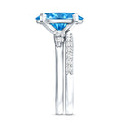 Rosec Jewels-IGI Certified 4 Carat Lab Grown Blue Diamond Oval Engagement Ring with Wedding Band