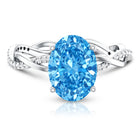 Rosec Jewels-IGI Certified 3 Carat Lab Blue Diamond Braided Engagement Ring with Hidden Halo