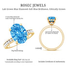 Rosec Jewels-Lab Grown 3 Carat Blue Diamond Oval Engagement Ring IGI Certified