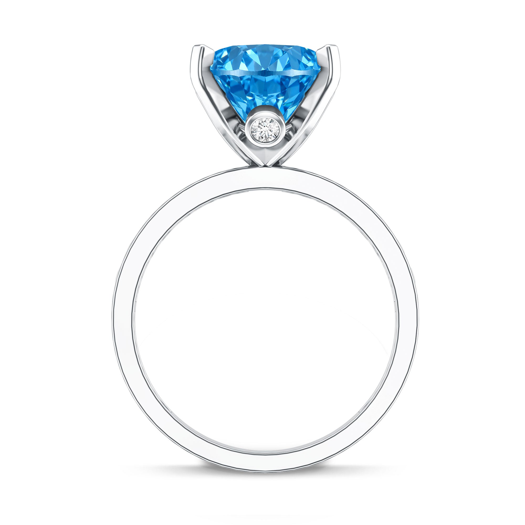 Rosec Jewels-IGI Certified 5 Carat Oval Shape Lab Grown Blue Diamond Statement Engagement Ring