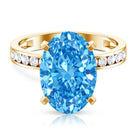 Rosec Jewels-IGI Certified 5 Carat Oval Shape Lab Grown Blue Diamond Statement Engagement Ring