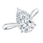Rosec Jewels-IGI Certified V Shaped Lab Grown Diamond Pear Engagement Ring 3 Carat
