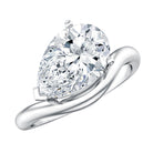 Rosec Jewels-3 Carat Pear Shaped Lab Grown Diamond East West Engagement Ring IGI Certified