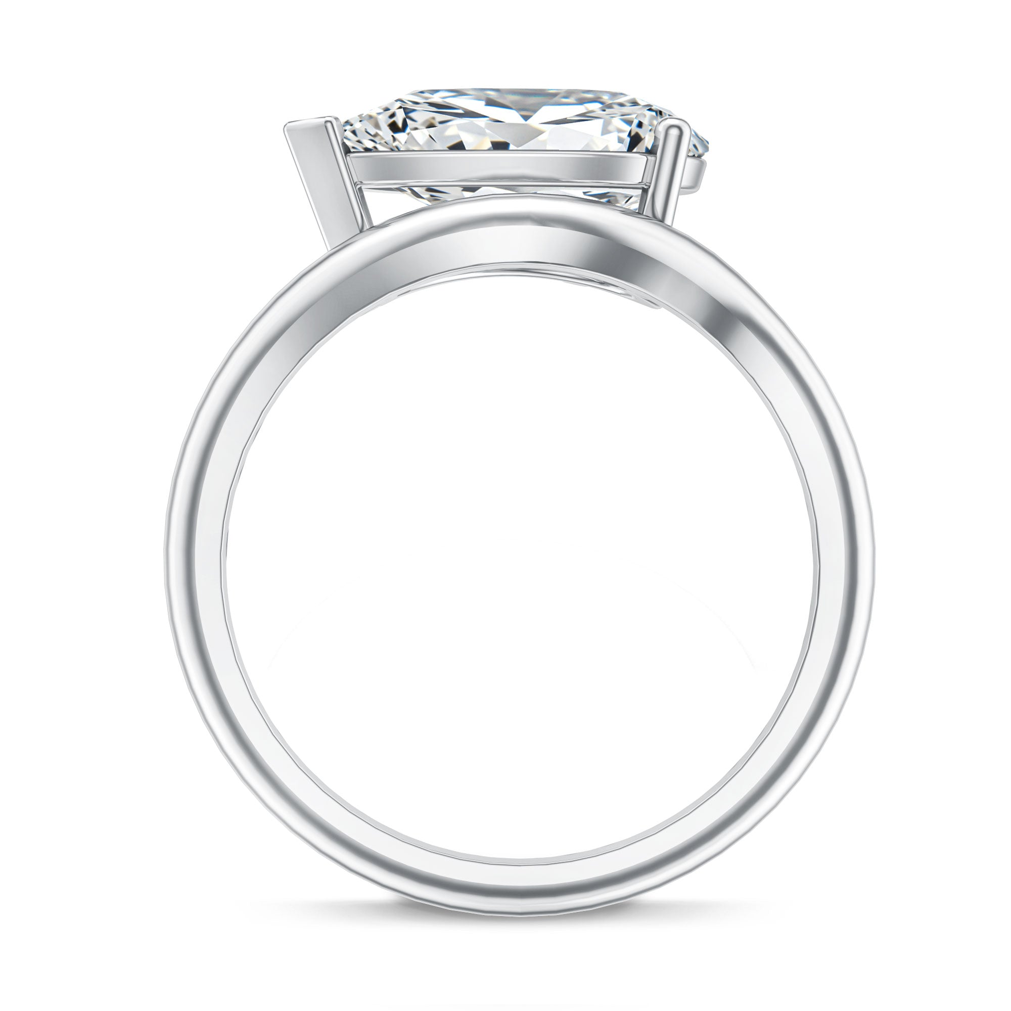 Rosec Jewels-3 Carat Pear Shaped Lab Grown Diamond East West Engagement Ring IGI Certified