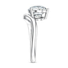 Rosec Jewels-3 Carat Pear Shaped Lab Grown Diamond East West Engagement Ring IGI Certified