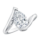 Rosec Jewels-IGI Certified 2 Carat Pear Cut Lab Diamond Bypass Engagement Ring in Tension Setting