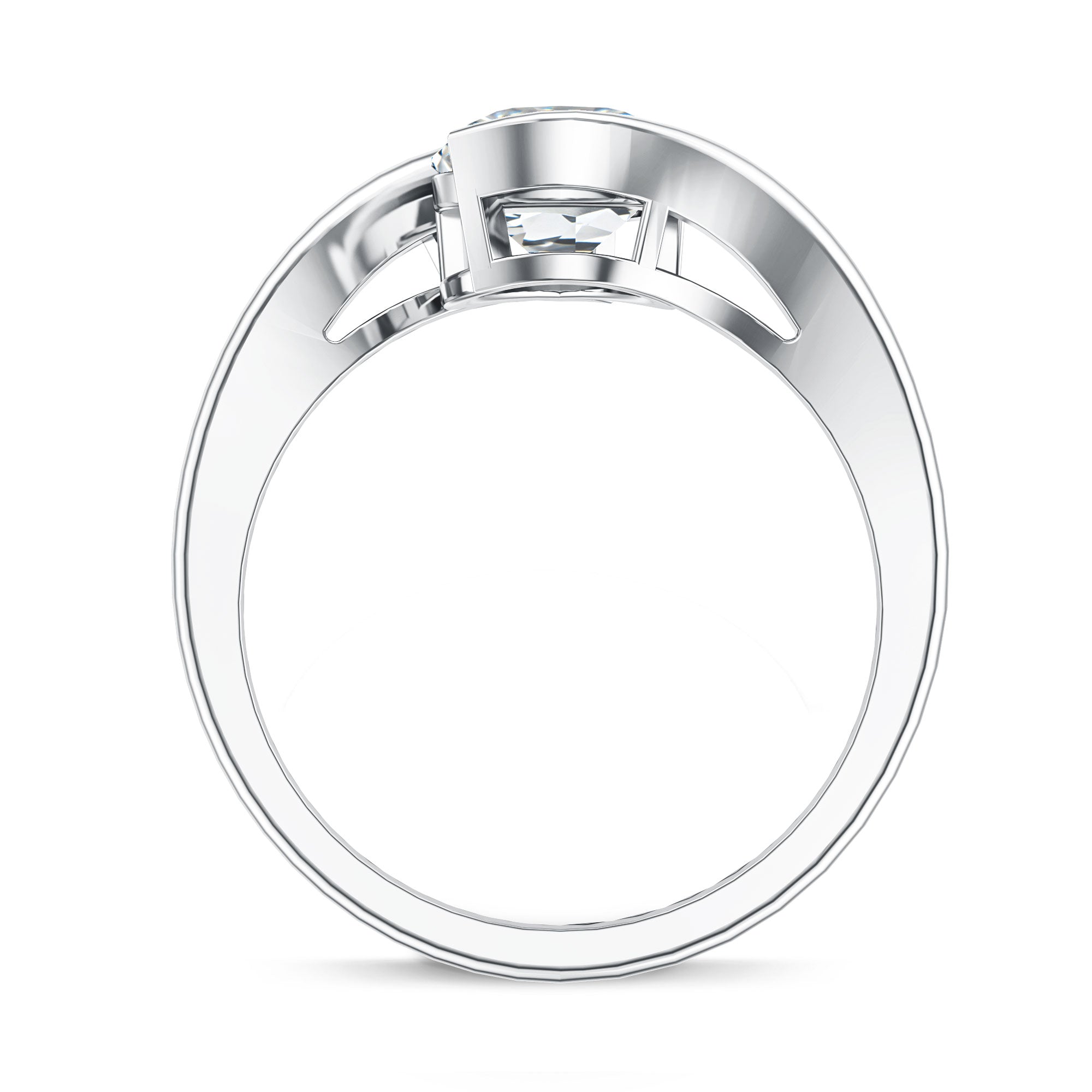 Rosec Jewels-IGI Certified 2 Carat Pear Cut Lab Diamond Bypass Engagement Ring in Tension Setting