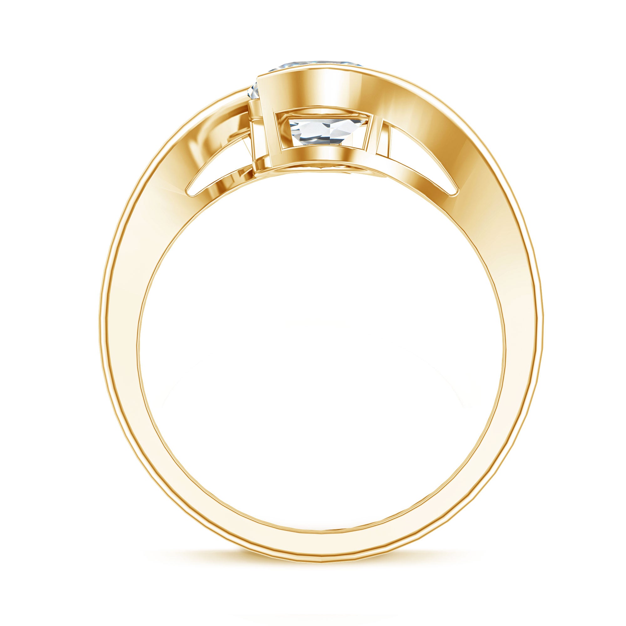 Rosec Jewels-IGI Certified 2 Carat Pear Cut Lab Diamond Bypass Engagement Ring in Tension Setting
