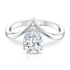 Rosec Jewels-Pear Shape 2 Carat Lab Grown Diamond Chevron Engagement Ring with IGI Certificate