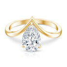 Rosec Jewels-Pear Shape 2 Carat Lab Grown Diamond Chevron Engagement Ring with IGI Certificate