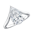 Rosec Jewels-Pear Shape 3 Carat Lab Diamond V Shaped Engagement Ring with IGI Certificate