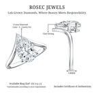 Rosec Jewels-Pear Shape 3 Carat Lab Diamond V Shaped Engagement Ring with IGI Certificate