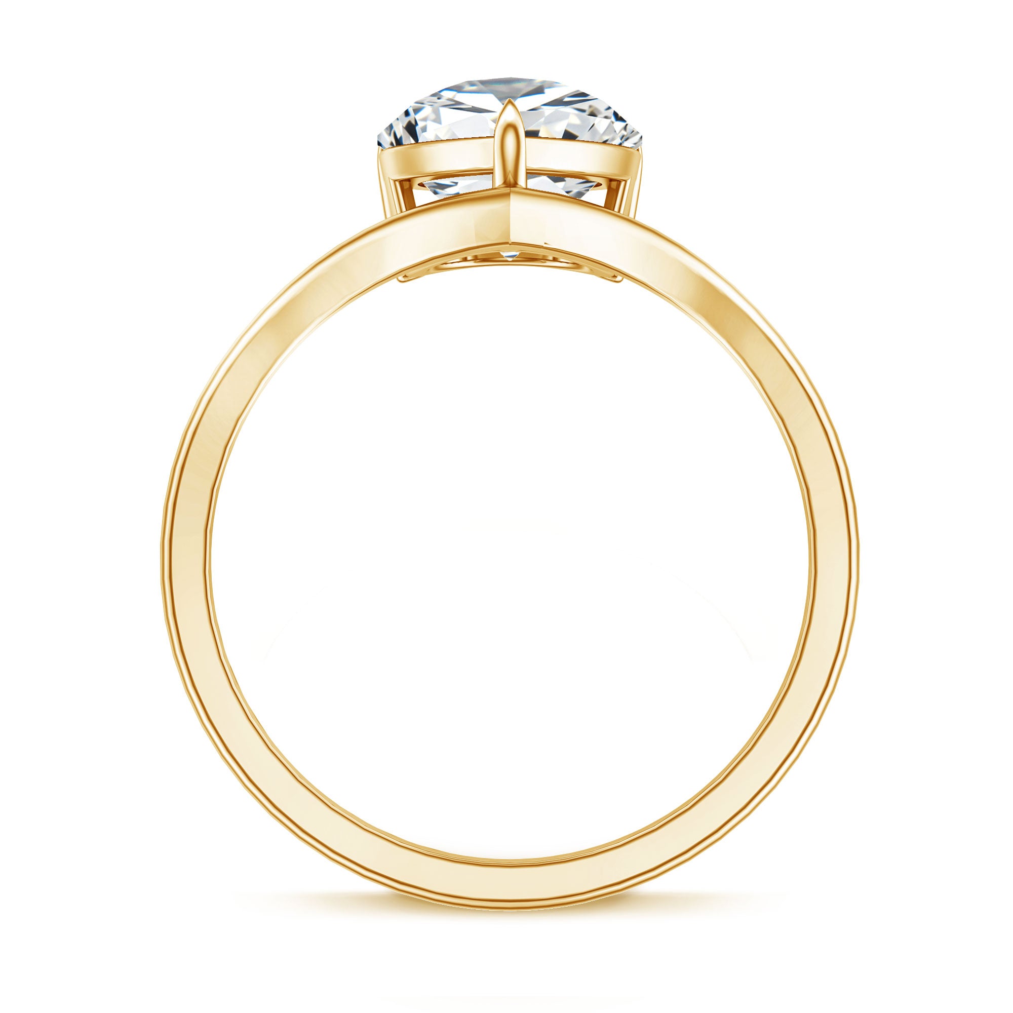 Rosec Jewels-Pear Shape 3 Carat Lab Diamond V Shaped Engagement Ring with IGI Certificate