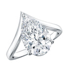 Rosec Jewels-IGI Certified 4 Carat Lab Grown Diamond Pear Engagement Ring with Chevron Shank
