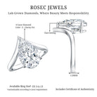 Rosec Jewels-IGI Certified 4 Carat Lab Grown Diamond Pear Engagement Ring with Chevron Shank