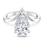 Rosec Jewels-IGI Certified 4 Carat Lab Grown Diamond Pear Engagement Ring with Chevron Shank