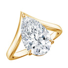 Rosec Jewels-IGI Certified 4 Carat Lab Grown Diamond Pear Engagement Ring with Chevron Shank