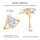 Rosec Jewels-IGI Certified 4 Carat Lab Grown Diamond Pear Engagement Ring with Chevron Shank