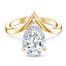 Rosec Jewels-IGI Certified 4 Carat Lab Grown Diamond Pear Engagement Ring with Chevron Shank