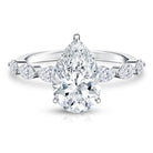 Rosec Jewels-Solitaire 3 Carat Pear Shaped Lab Diamond Designer Engagement Ring IGI Certified