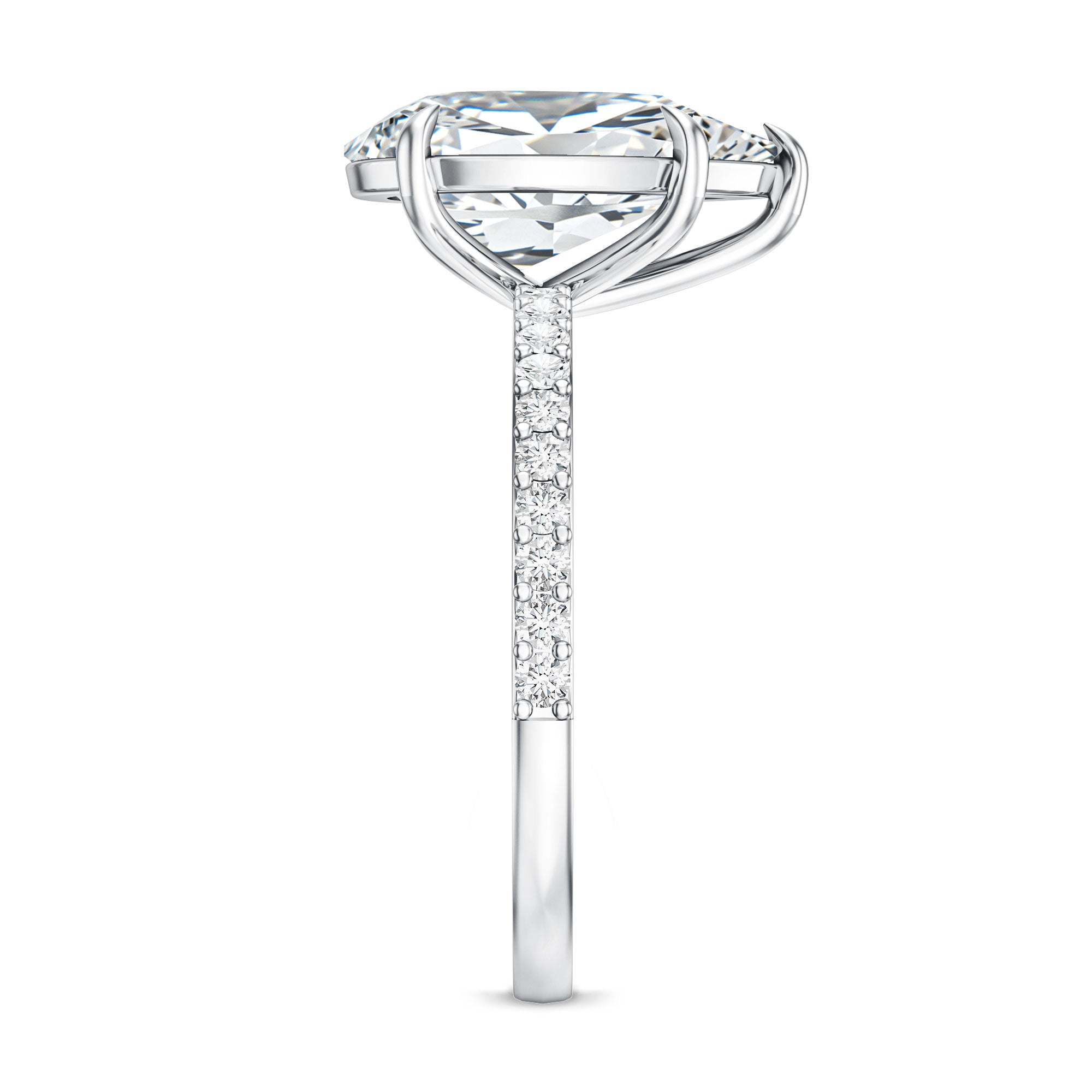Rosec Jewels-IGI Certified 3 Carat Lab Grown Diamond Pear Shape Engagement Ring for Her