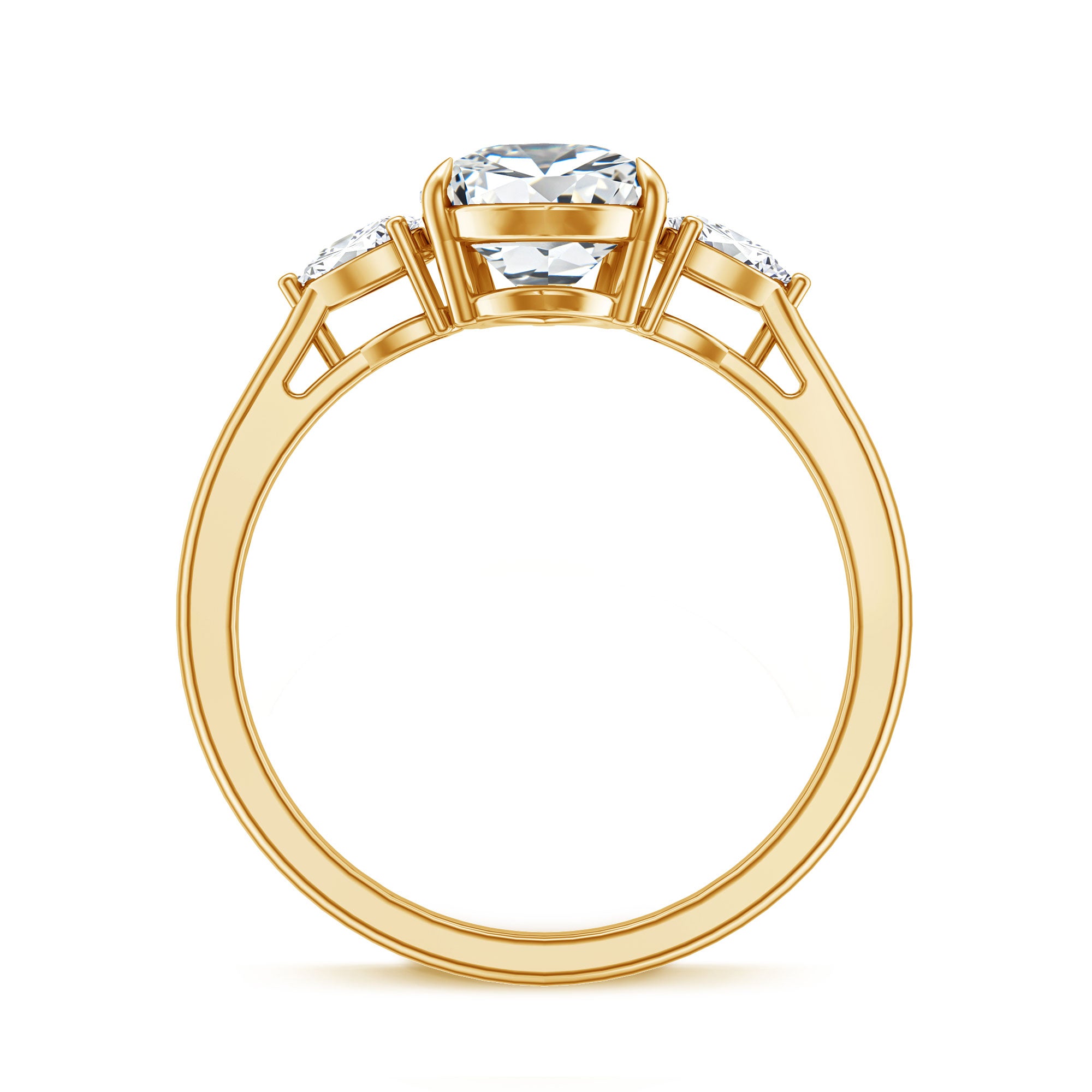 Rosec Jewels-2 Carat Pear Lab Grown Diamond Three Stone Engagement Ring IGI Certified