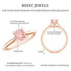 1 Carat Round Lab Grown Pink Diamond Solitaire Ring with IGI Certificate Fancy Pink - VS1 - Rosec Jewels