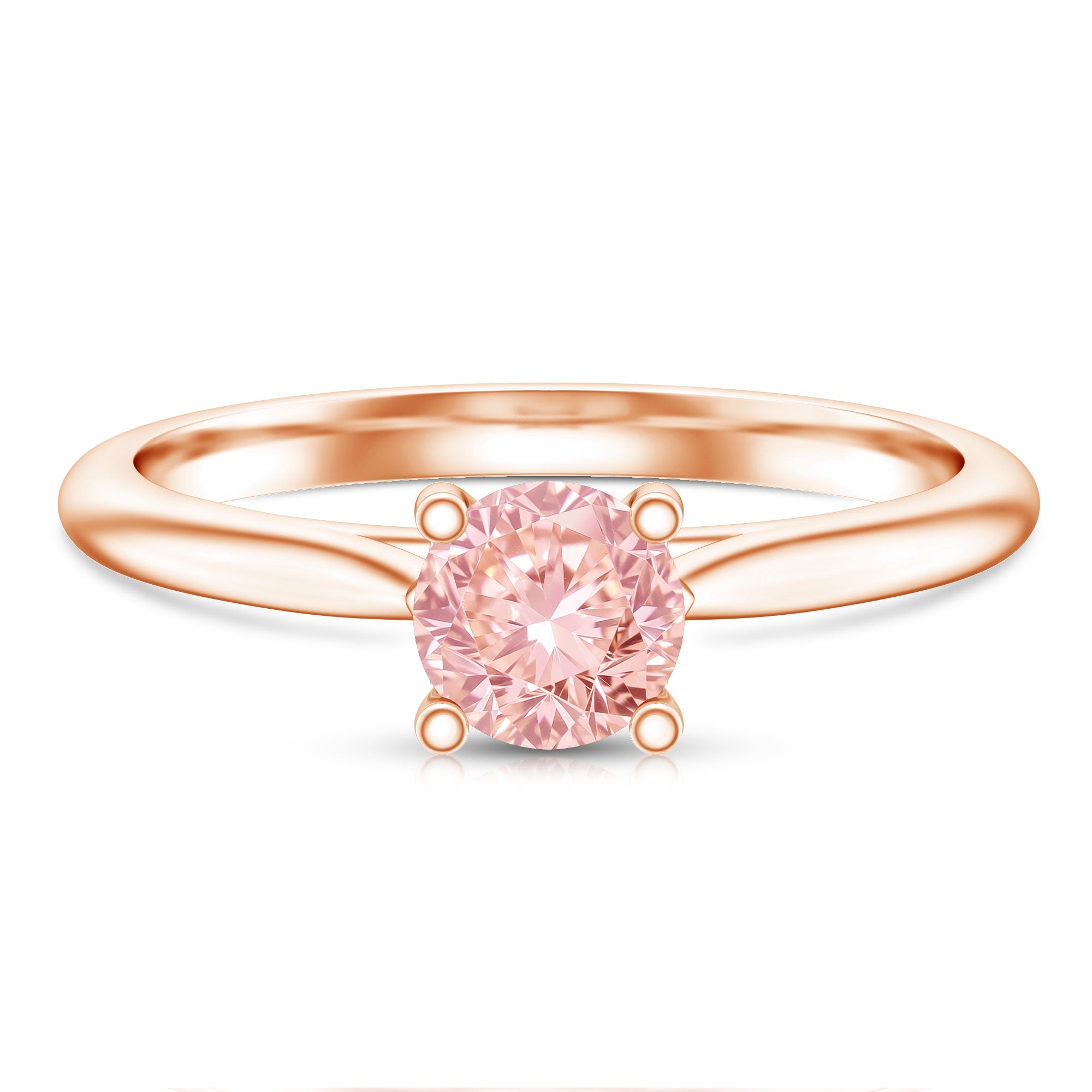 Rosec Jewels-1 Carat Round Lab Grown Pink Diamond Solitaire Ring with IGI Certificate