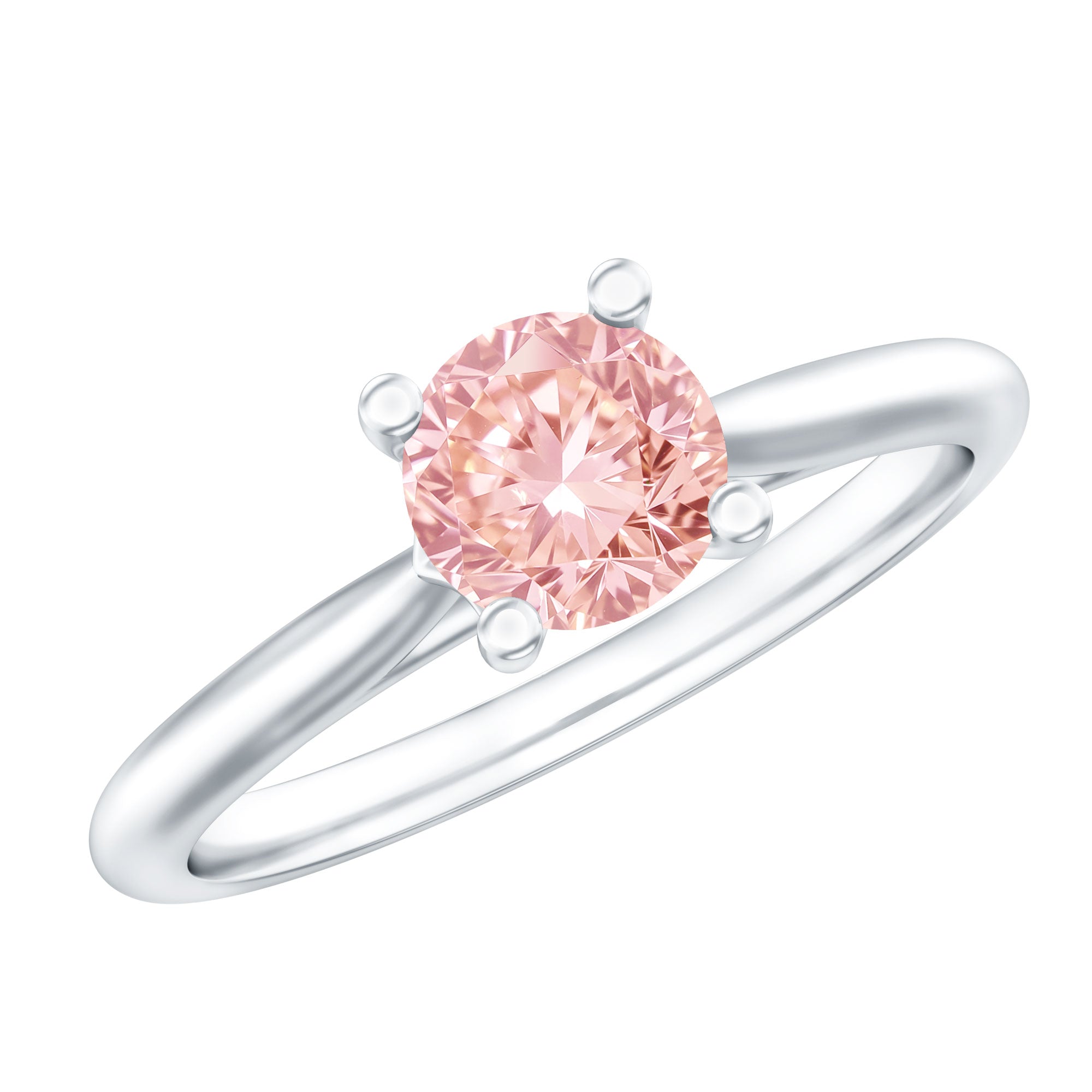 Rosec Jewels-1 Carat Round Lab Grown Pink Diamond Solitaire Ring with IGI Certificate