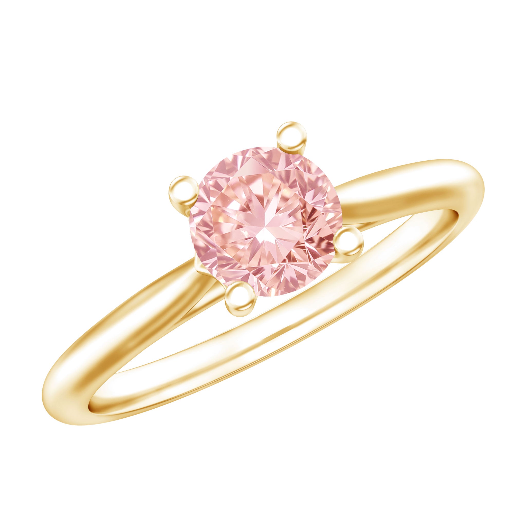 Rosec Jewels-1 Carat Round Lab Grown Pink Diamond Solitaire Ring with IGI Certificate