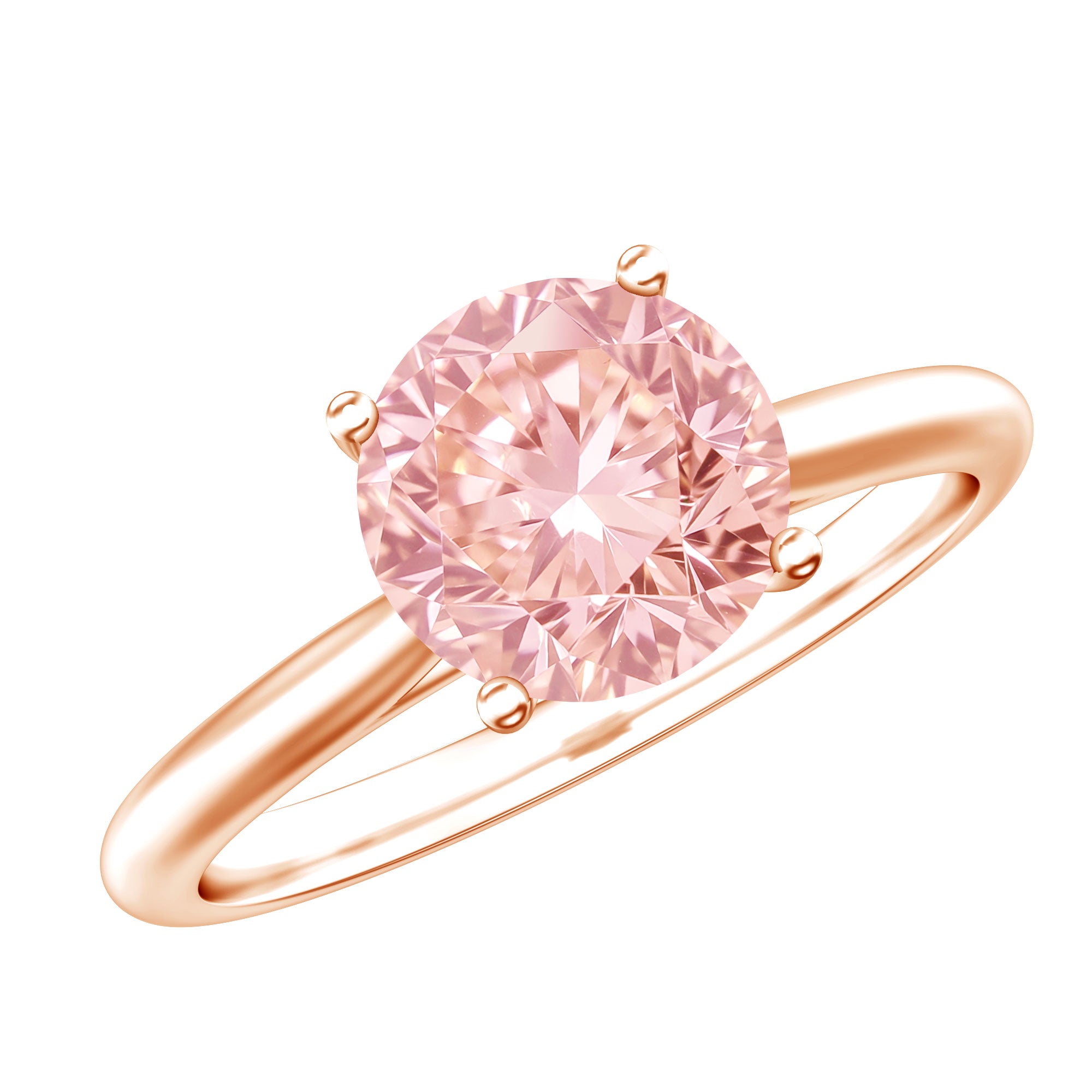 Rosec Jewels-3 Carat Lab Grown Pink Diamond Solitaire Engagement Ring with IGI Certificate