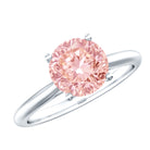 Rosec Jewels-3 Carat Lab Grown Pink Diamond Solitaire Engagement Ring with IGI Certificate