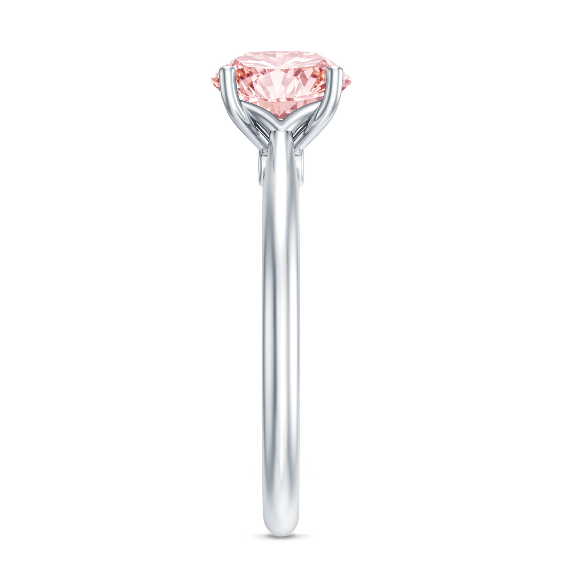 Rosec Jewels-3 Carat Lab Grown Pink Diamond Solitaire Engagement Ring with IGI Certificate