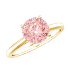 Rosec Jewels-3 Carat Lab Grown Pink Diamond Solitaire Engagement Ring with IGI Certificate