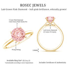 Rosec Jewels-3 Carat Lab Grown Pink Diamond Solitaire Engagement Ring with IGI Certificate