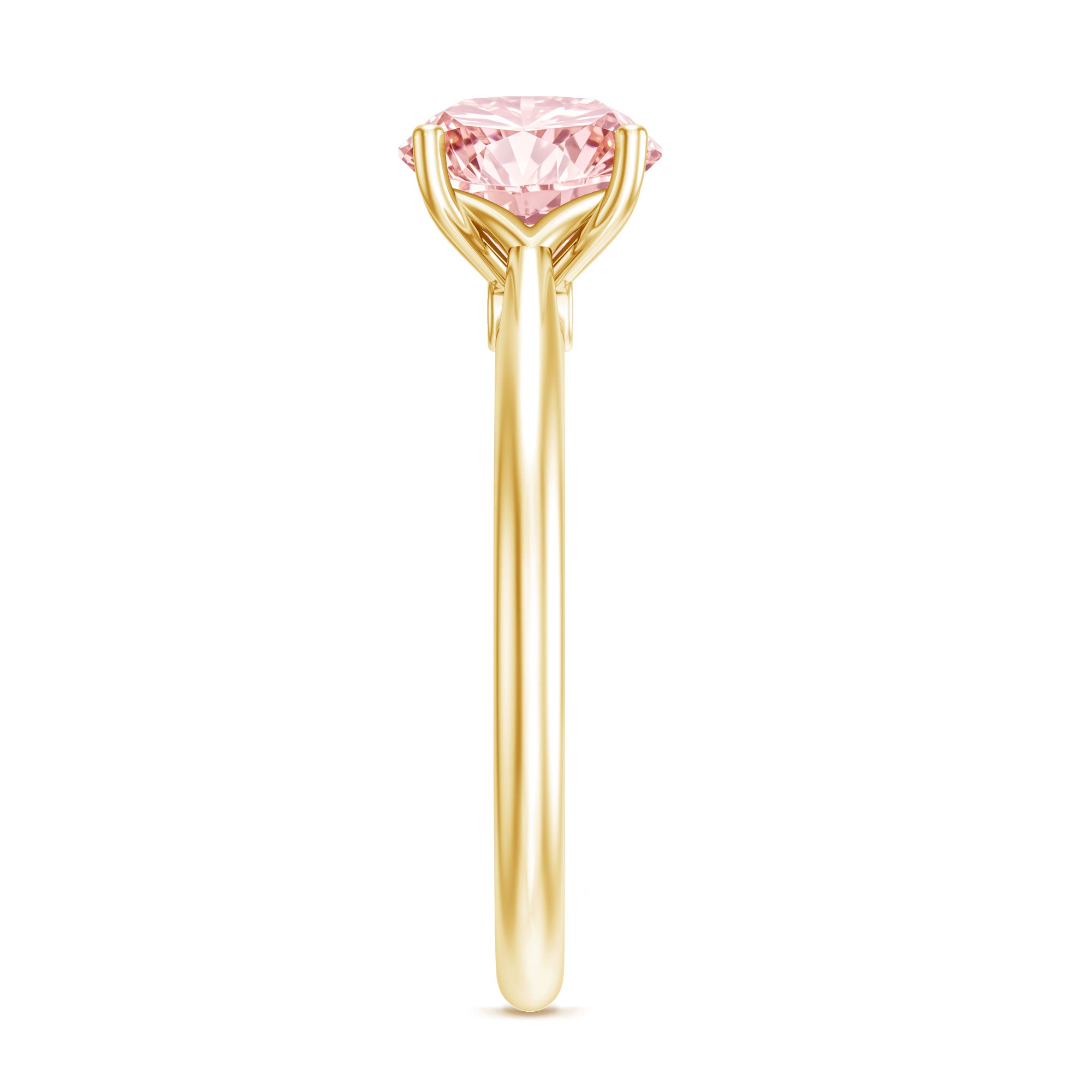 Rosec Jewels-3 Carat Lab Grown Pink Diamond Solitaire Engagement Ring with IGI Certificate