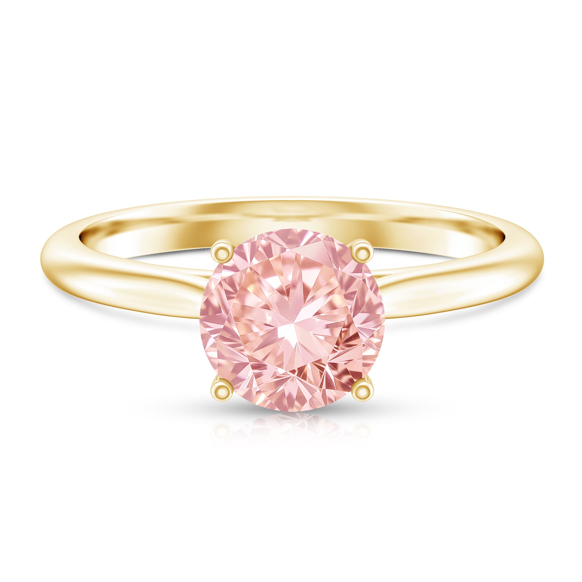Rosec Jewels-3 Carat Lab Grown Pink Diamond Solitaire Engagement Ring with IGI Certificate