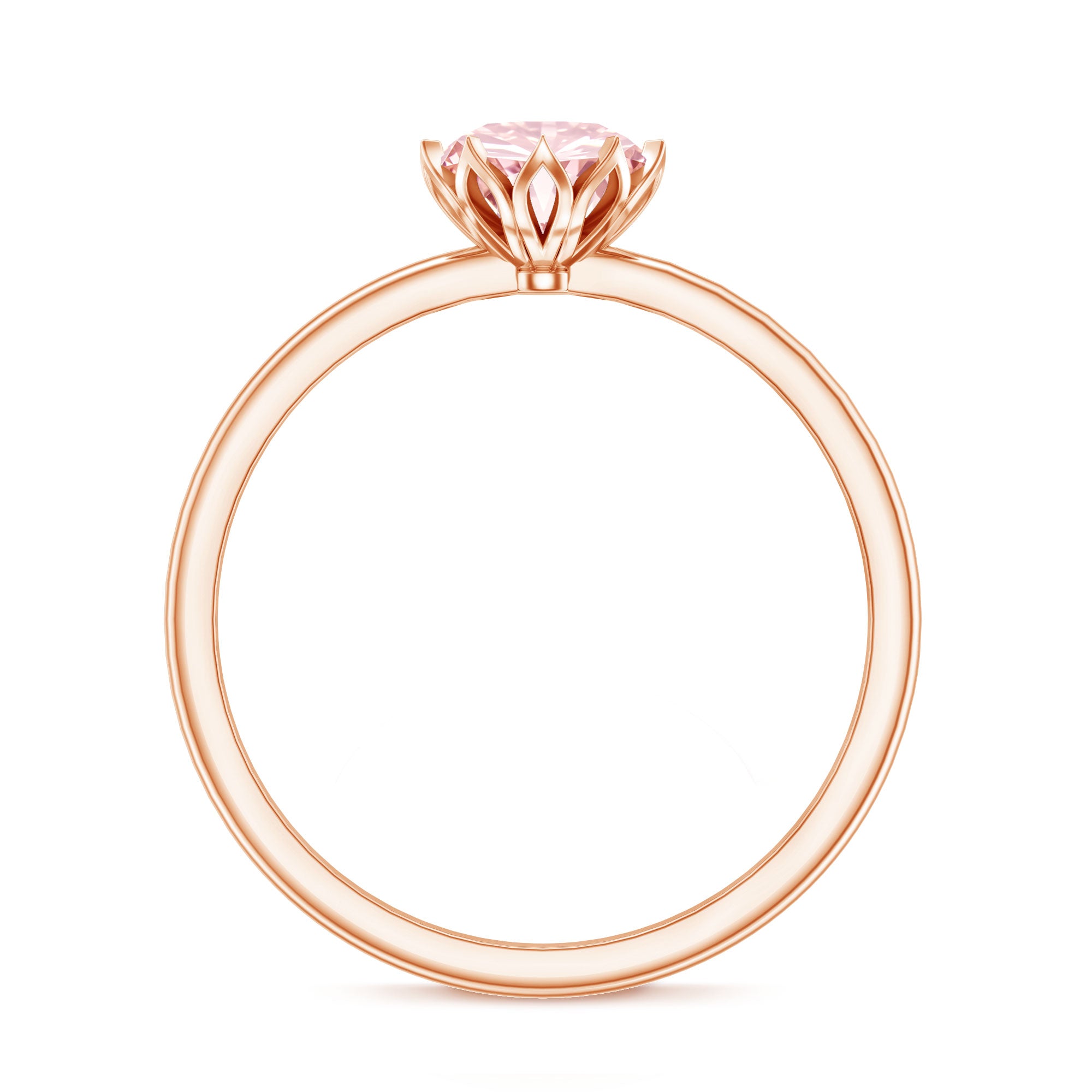 Rosec Jewels-Lotus Basket Set 1 Carat Lab Created Pink Diamond Solitaire Ring with IGI Certificate