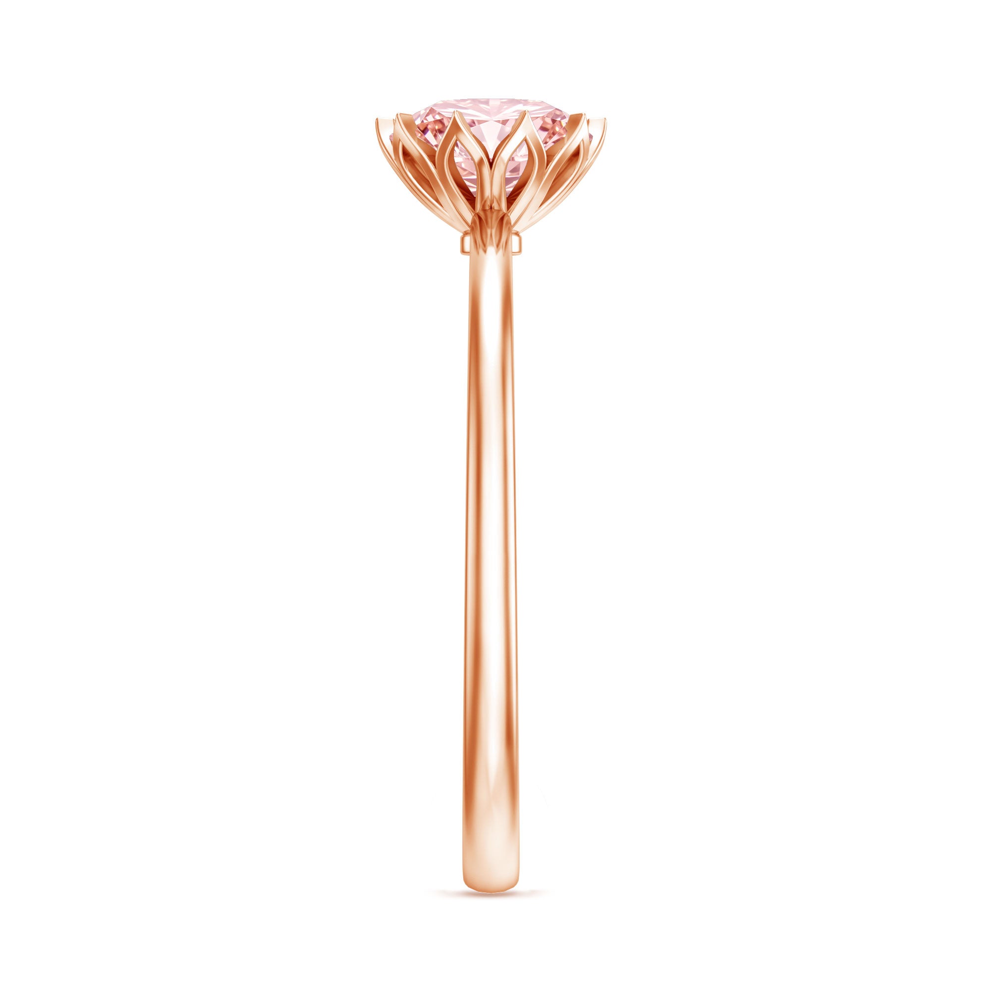 Rosec Jewels-Lotus Basket Set 1 Carat Lab Created Pink Diamond Solitaire Ring with IGI Certificate