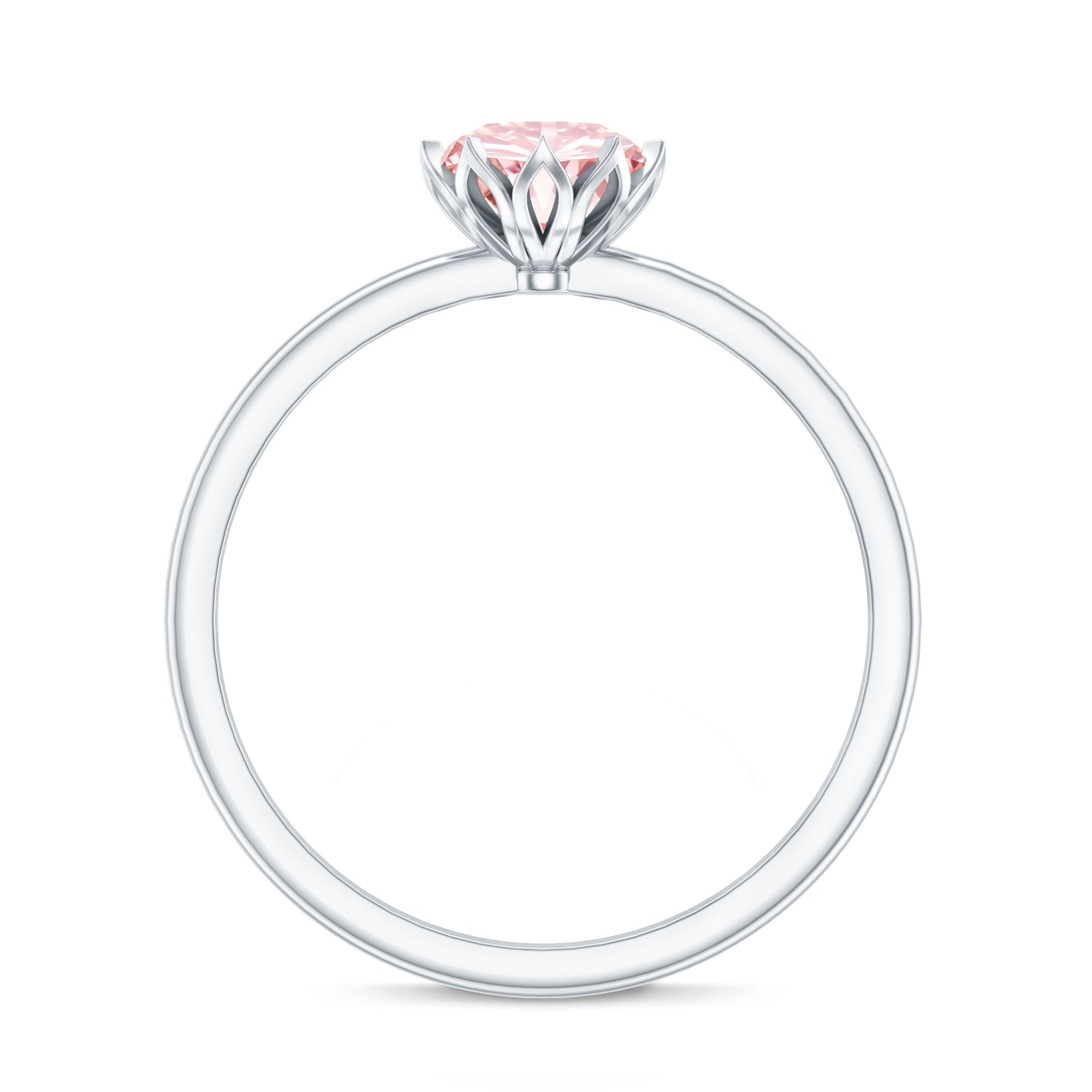 Rosec Jewels-Lotus Basket Set 1 Carat Lab Created Pink Diamond Solitaire Ring with IGI Certificate