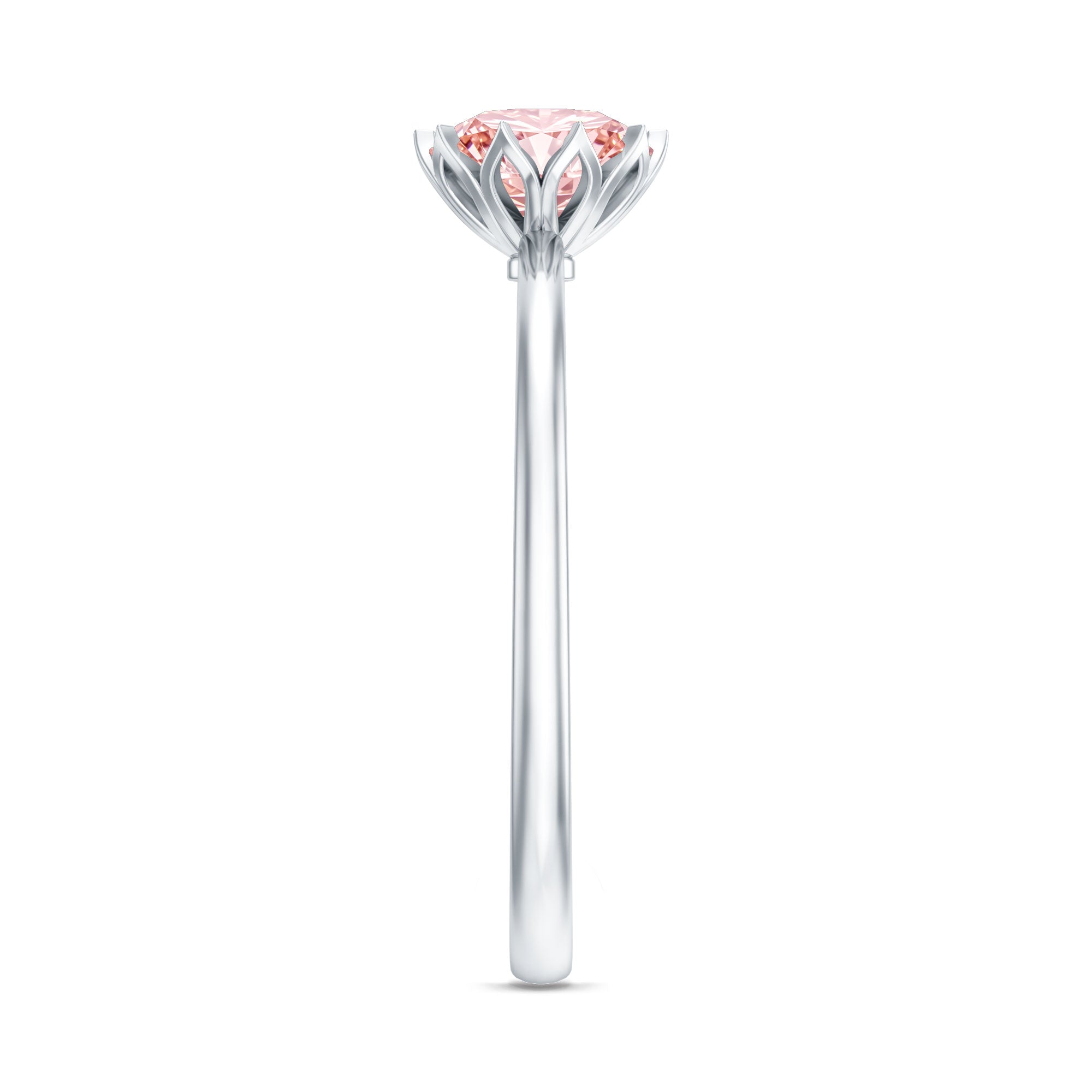 Rosec Jewels-Lotus Basket Set 1 Carat Lab Created Pink Diamond Solitaire Ring with IGI Certificate