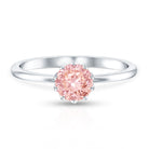Rosec Jewels-Lotus Basket Set 1 Carat Lab Created Pink Diamond Solitaire Ring with IGI Certificate