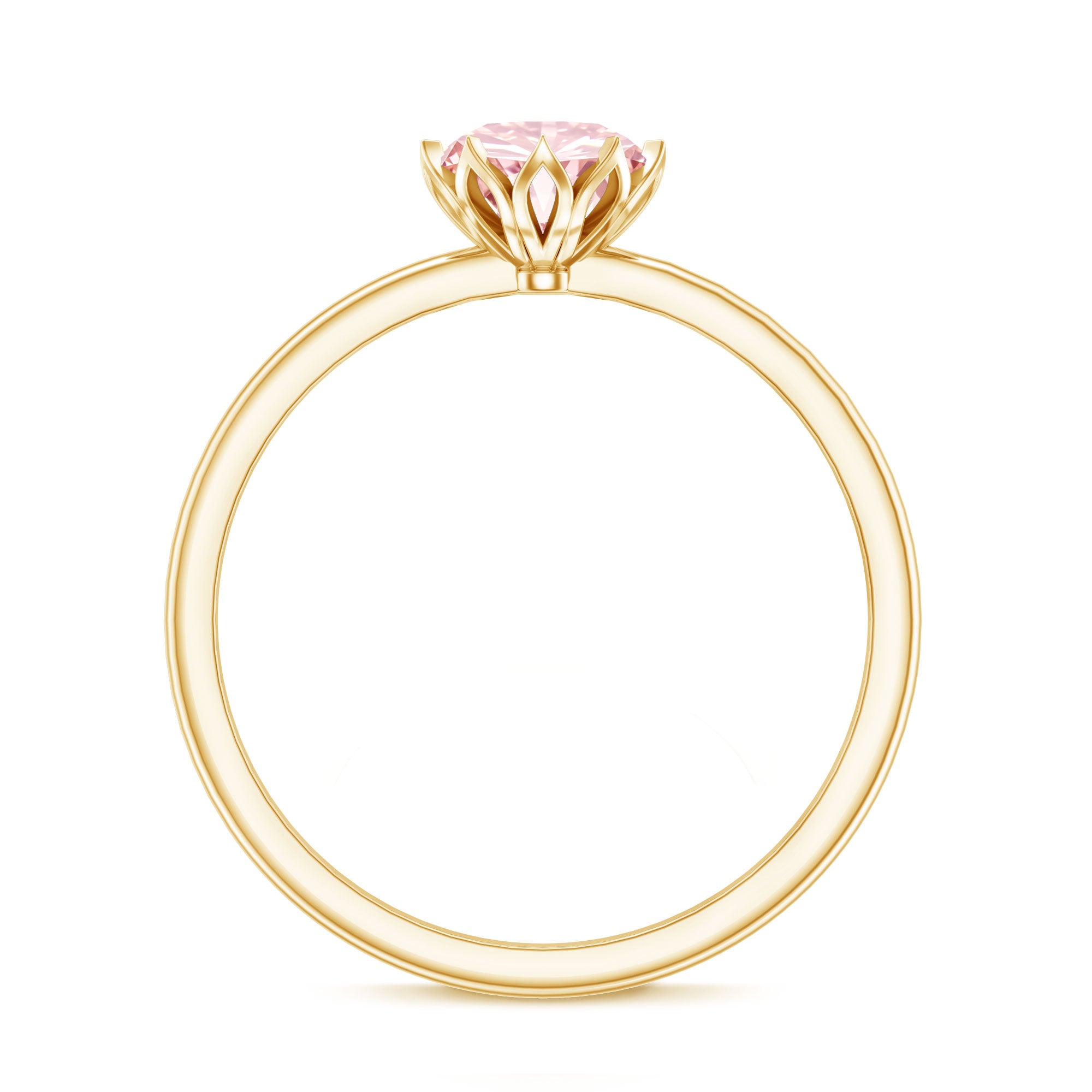 Rosec Jewels-Lotus Basket Set 1 Carat Lab Created Pink Diamond Solitaire Ring with IGI Certificate