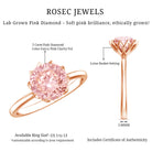 Rosec Jewels-Lotus Basket Set 2 Carat Engagement Ring with IGI Certified Lab Grown Pink Diamond