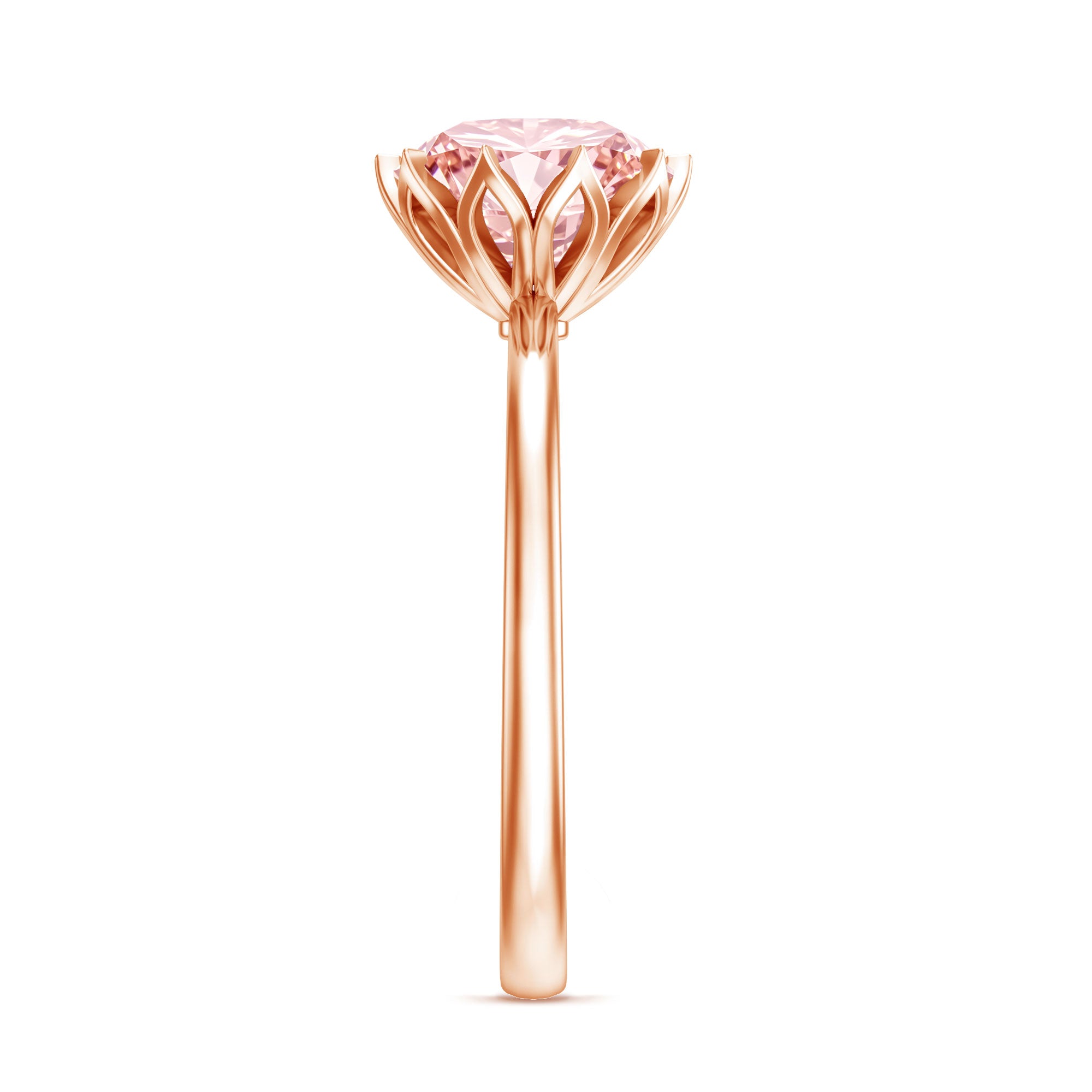 Rosec Jewels-Lotus Basket Set 2 Carat Engagement Ring with IGI Certified Lab Grown Pink Diamond
